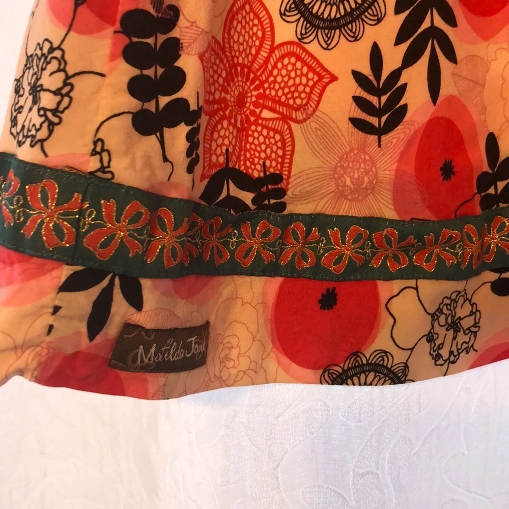 🌺Matilda Jane flower red & green dress Size 8 GUC